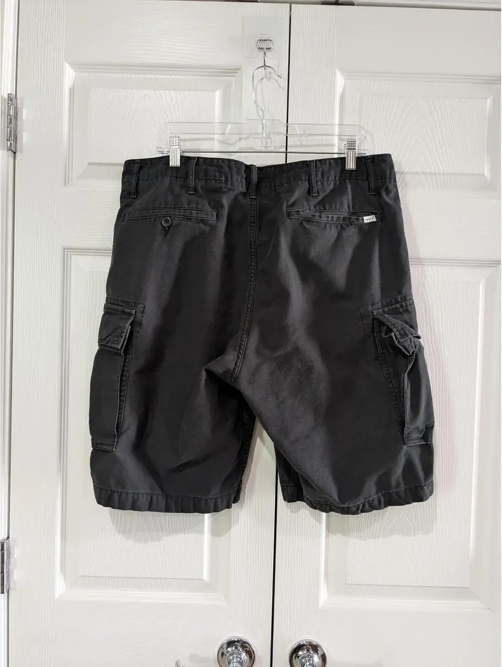 Levi's Men's Twill Cargo Shorts, Black, Size W36, Flat Front, Cotton